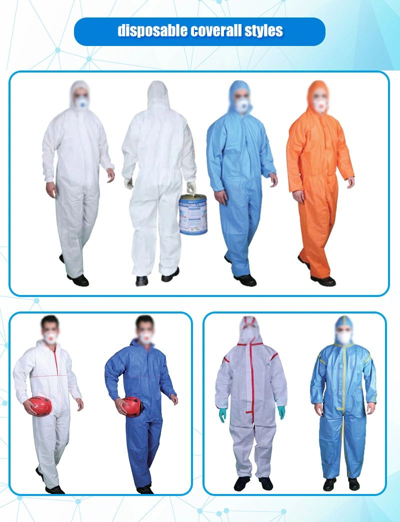 Disposable Coverall/Protective Clothing for Agriculture/Construction/Food Processing/Mining/Oil/Gas Industry