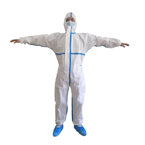 Производитель одноразовых комбинезонов En14126 Защитный костюм для тела Медицинская защитная одежда