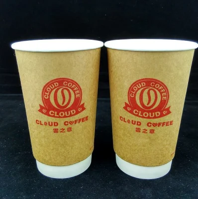 Индивидуальная печать, дизайн логотипа, экологически чистый одноразовый держатель из крафт-гофрокартона для холодных напитков, горячего кофе, бумажных стаканчиков.